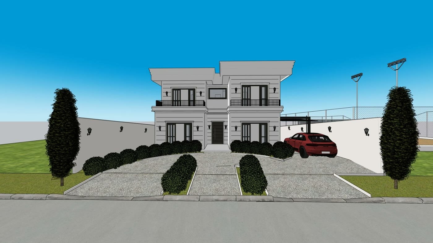 Captura da viewport do SketchUp antes da renderização